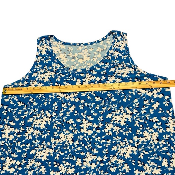 Draper James Sleeveless Floral‎ Dress Blue White Womens Size XXL/XXXL Ruffle Hem - Picture 5 of 8